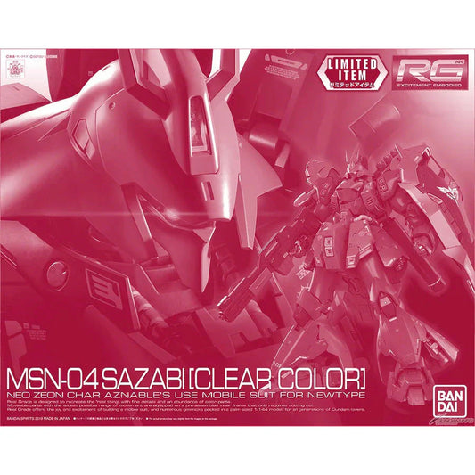 Bandai RG 1/144 Sazabi (Clear Color) Model Kit