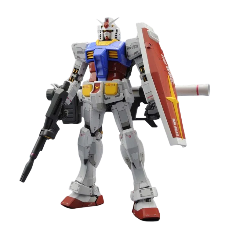 MG 1/100 RX-78-2 Gundam Ver. 3.0 de pie con rifle y escudo